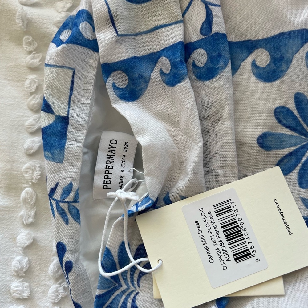 Peppermayo Blue and White Patterned Dress - Picture 3 of 5